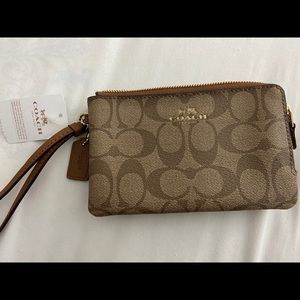 Coach Double Corner Zip Wristlet Wallet